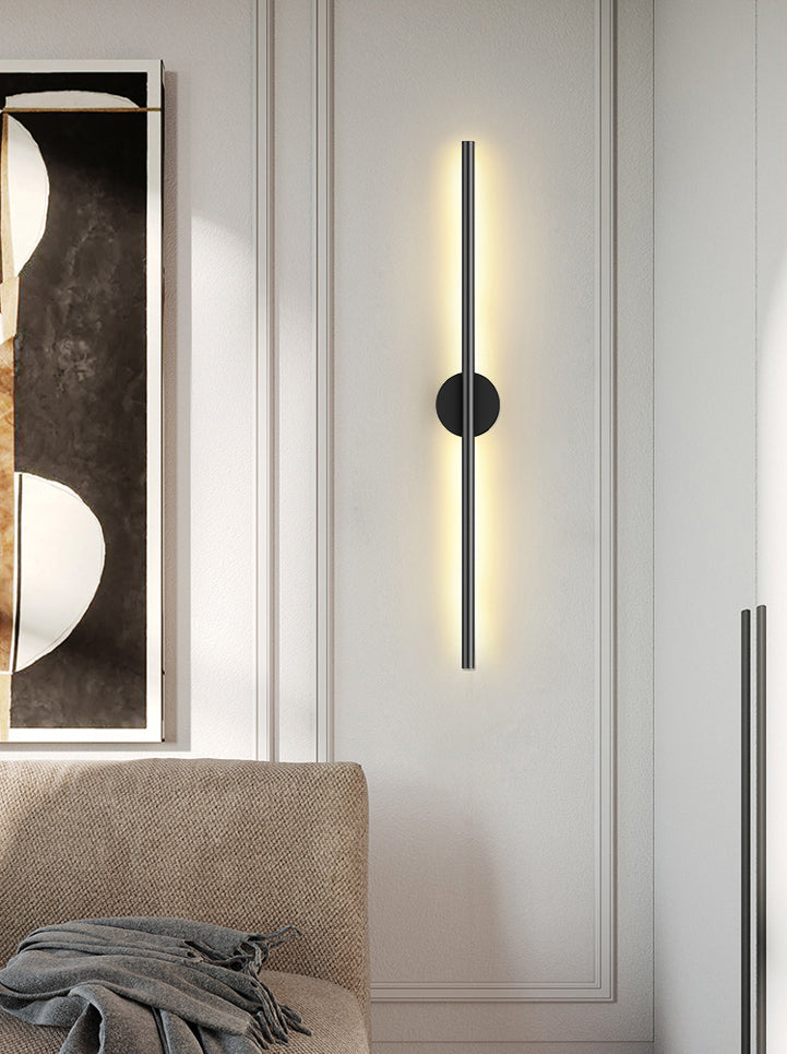 Modern Creative Linear LED Wall Light Wrought Iron Indoor Wall Lamp with Acrylic Shade