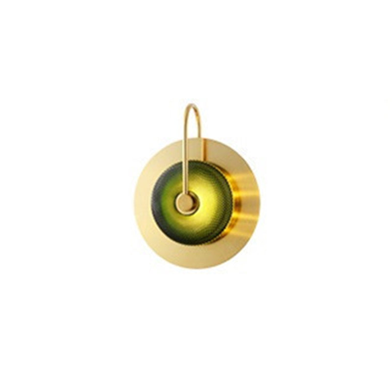 Glass Gold LED Wall Lamp in Modern Luxury Style Metal Circular Wall Light for Interior Spaces