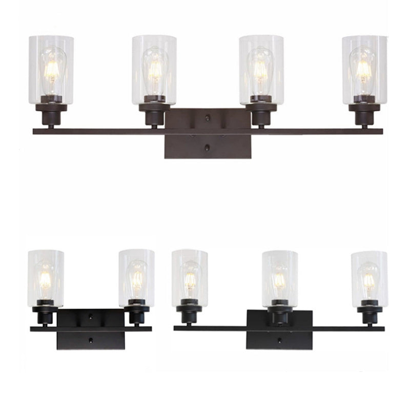 Simplicità industriale Cilindro Vanity Sconce Sconce Sfoglio monte muro di vetro per bagno