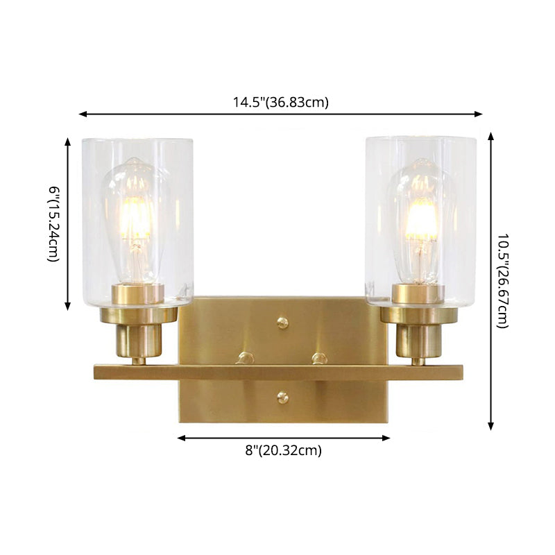 Simplicità industriale Cilindro Vanity Sconce Sconce Sfoglio monte muro di vetro per bagno