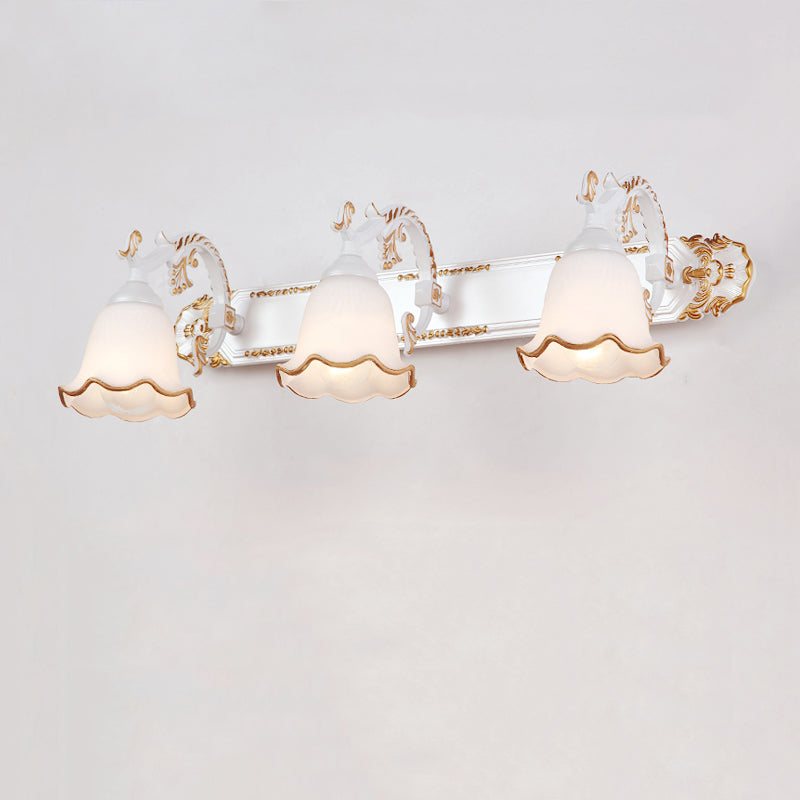 Traditional Simplicity Bell Vanity Sconce Lights Milk Glass Wall Mount Light Fixture for Bathroom
