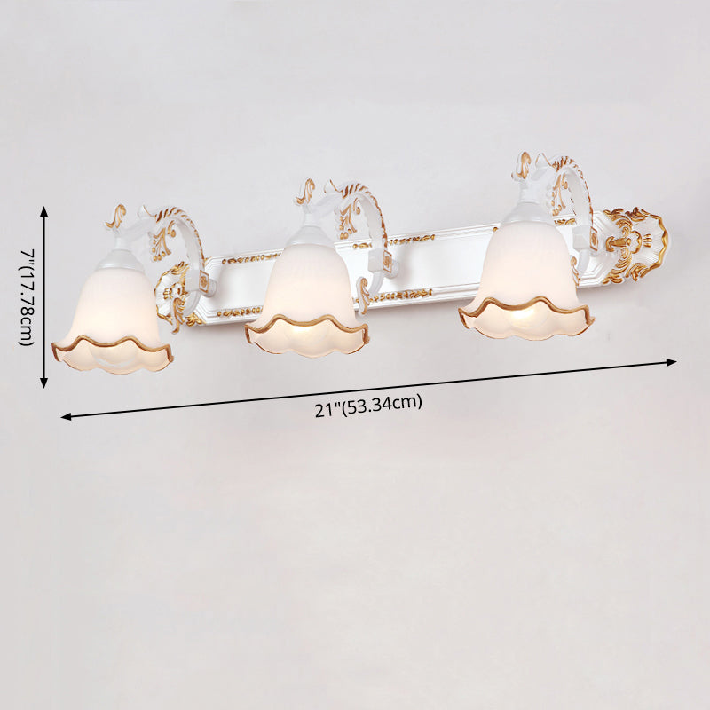 Traditional Simplicity Bell Vanity Sconce Lights Milk Glass Wall Mount Light Fixture for Bathroom