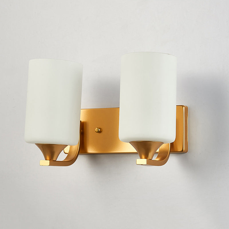 Industrial Vintage Sconce Light Fixtures Milk Glass Cylinder Vanity Wall Lamp Sconce