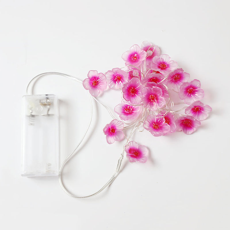 Peach Blossom Plastic String Lamp Modern Style Battery LED Festive Light for Courtyard