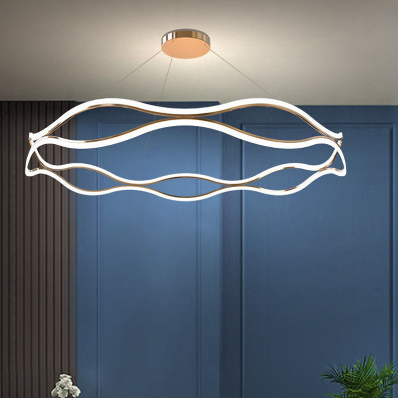 Luci a soffitto a 3 livelli a 3 livelli contemporanei lampadario in alluminio marrone in alluminio per soggiorno