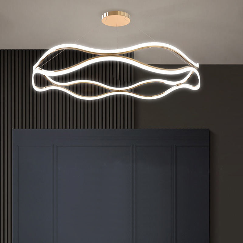 Luci a soffitto a 3 livelli a 3 livelli contemporanei lampadario in alluminio marrone in alluminio per soggiorno