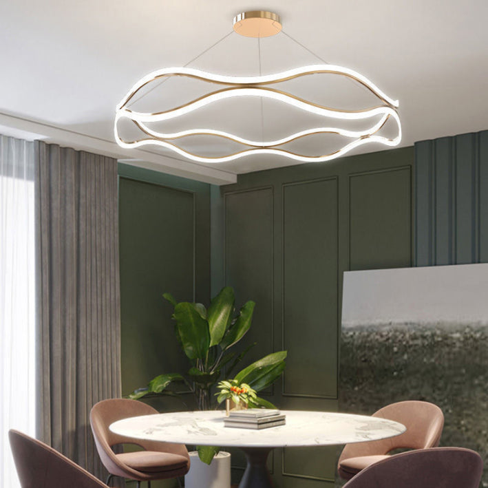 Luci a soffitto a 3 livelli a 3 livelli contemporanei lampadario in alluminio marrone in alluminio per soggiorno