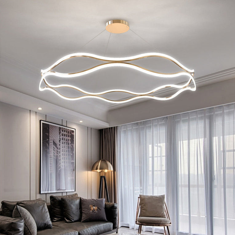 Luci a soffitto a 3 livelli a 3 livelli contemporanei lampadario in alluminio marrone in alluminio per soggiorno