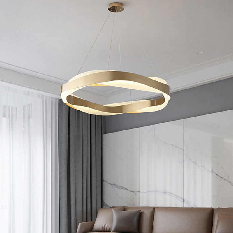 Gold Stainless Steel Hanging Pendant Lights Contemporary Hanging Lamps for Living Room