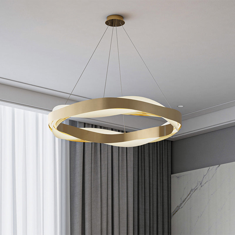Gold Stainless Steel Hanging Pendant Lights Contemporary Hanging Lamps for Living Room