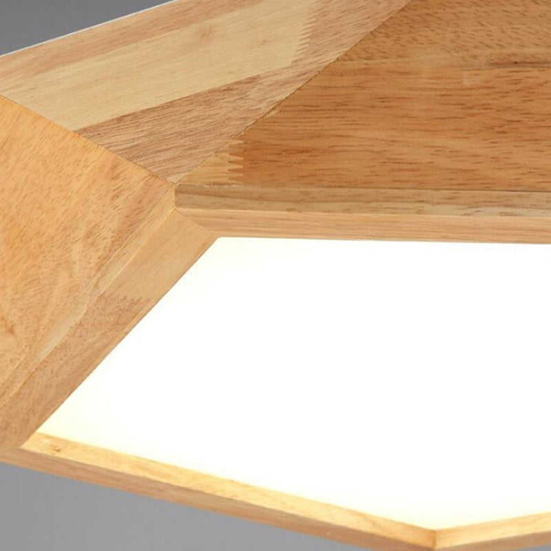 Plafonnier LED en acrylique de simplicité moderne, montage encastré géométrique en bois pour les espaces intérieurs