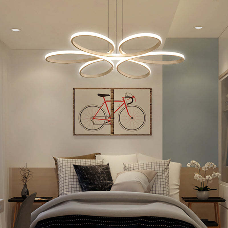 Wit LED lineair hanglampje in moderne creatieve stijl smeedijzeren hangende lamp met acrylschaduw