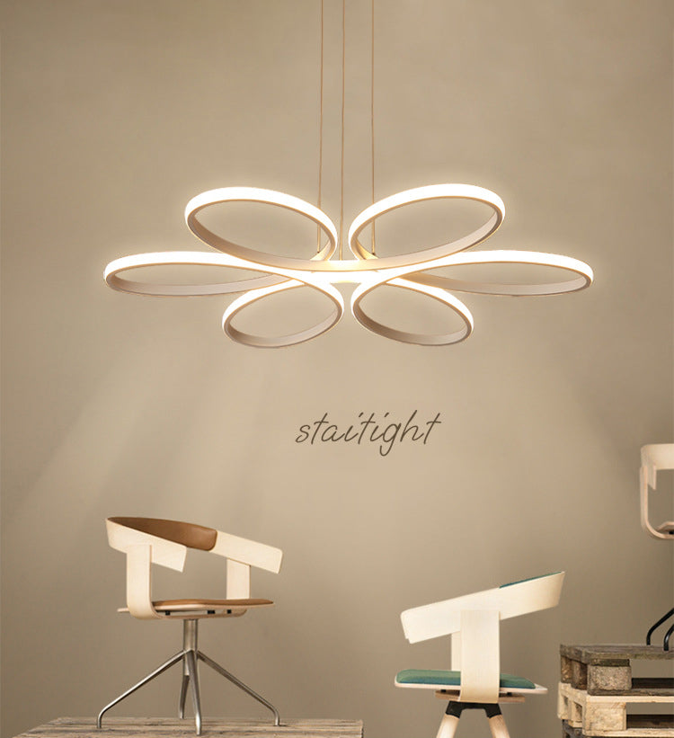Wit LED lineair hanglampje in moderne creatieve stijl smeedijzeren hangende lamp met acrylschaduw