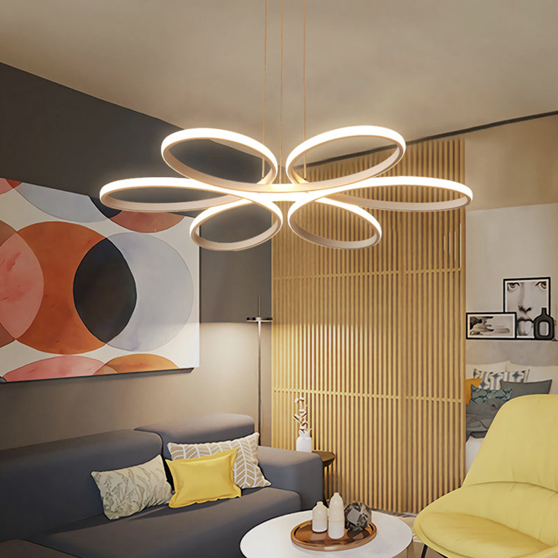 Wit LED lineair hanglampje in moderne creatieve stijl smeedijzeren hangende lamp met acrylschaduw