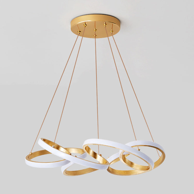 Lámpara de colgación LED lineal dorada en una lámpara de aluminio moderna ajustable con sombra acrílica