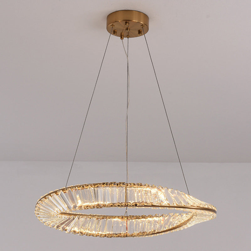 Moderna lampada a sospensione in ferro battuto a pendente a led di lusso con tonalità cristallina