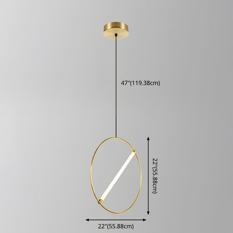 Contemporary Acrylic Pendant Light Fixture 1-Light Circle Hanging Ceiling Light