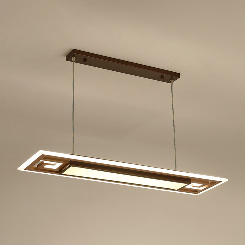 Luci a sospensione a sospensione in metallo marrone lampade a sospensione lineare contemporanea per sala da pranzo