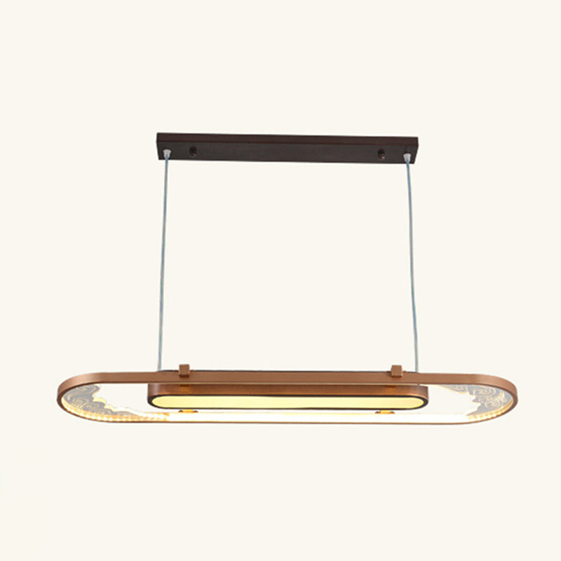 Luci a sospensione a sospensione in metallo marrone lampade a sospensione lineare contemporanea per sala da pranzo