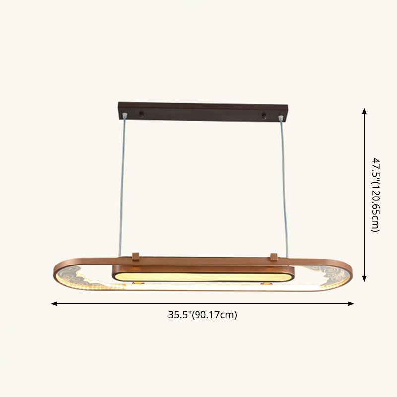 Luci a sospensione a sospensione in metallo marrone lampade a sospensione lineare contemporanea per sala da pranzo