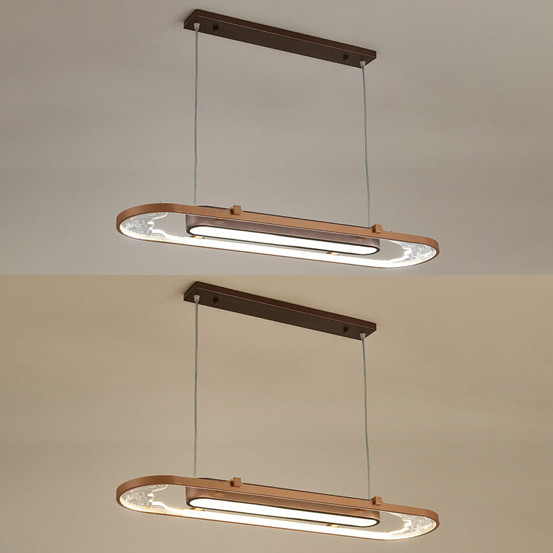 Luci a sospensione a sospensione in metallo marrone lampade a sospensione lineare contemporanea per sala da pranzo