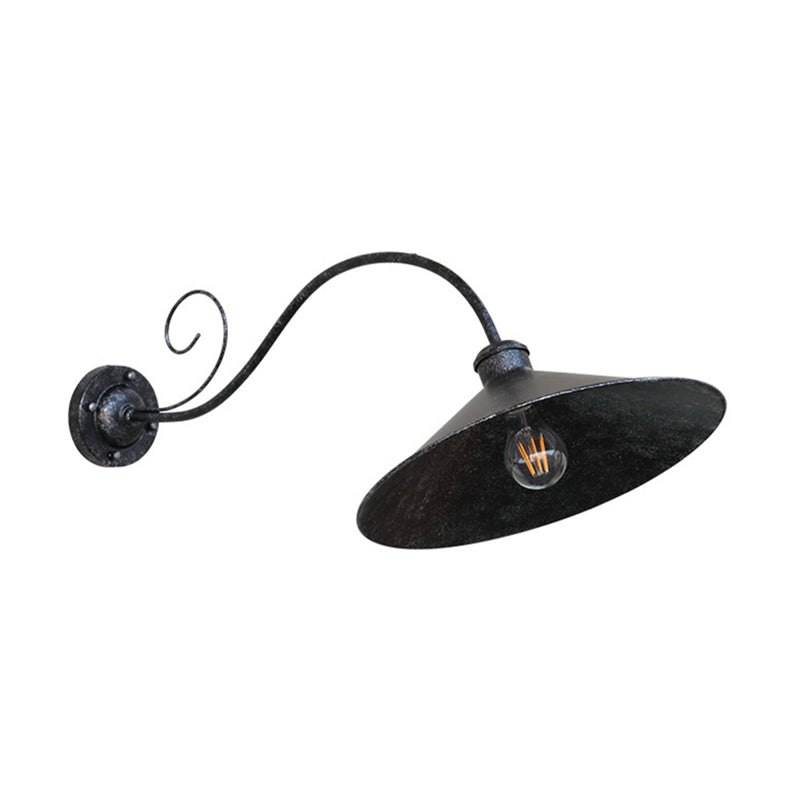 Industrielle Vintage -Wandleuchte -Leuchten im Freien mit Schmiedeeiseisen -Wand montiertes Licht