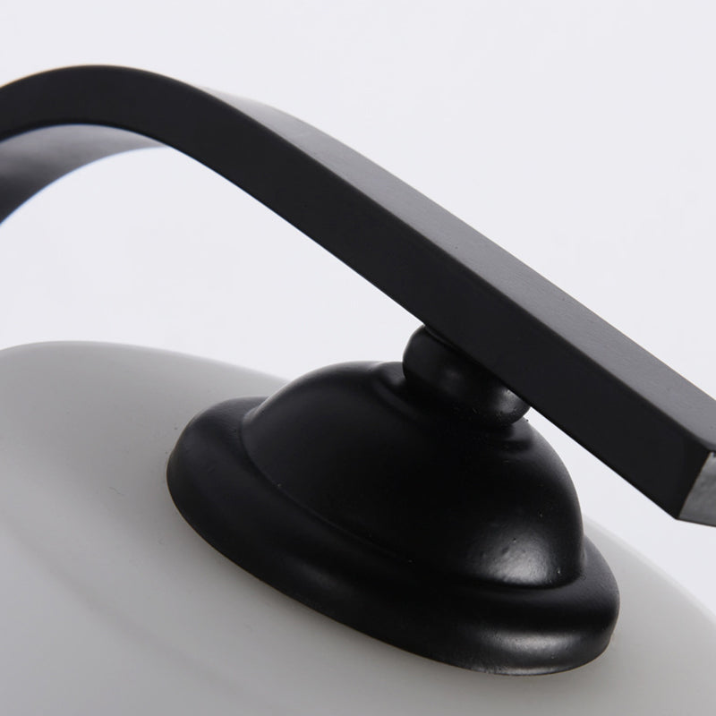 Cylinder White Glass Wall Mount Lamp 1-Light Vintage Wall Lighting Fixture for Bedroom