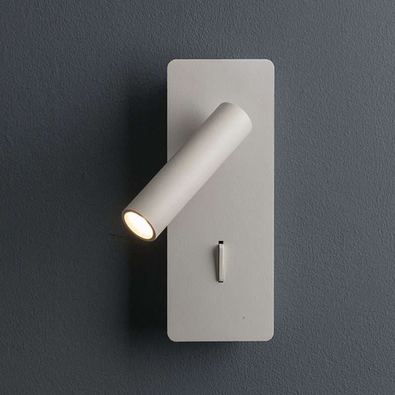 Aluminium Rechteckige LED -Wandlampe im modernen prägnanten Stil Eisenlesen Wandleuchten für Schlafzimmer