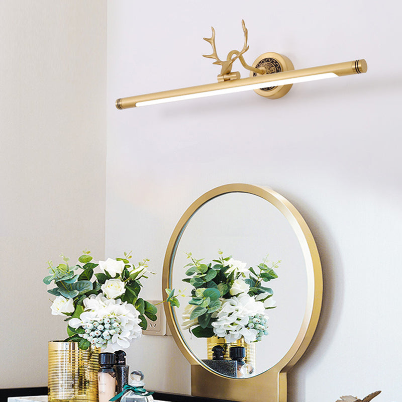 Luces de pared de tocador lineal Simplicidad vintage aplique de pared acrílica con astas para el baño