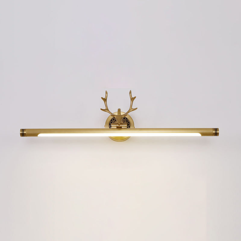 Luci da parete di vanità lineari Vintage Simplicità Sconce da parete acrilico con corna per il bagno