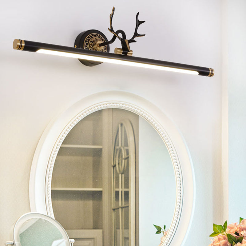 Luces de pared de tocador lineal Simplicidad vintage aplique de pared acrílica con astas para el baño