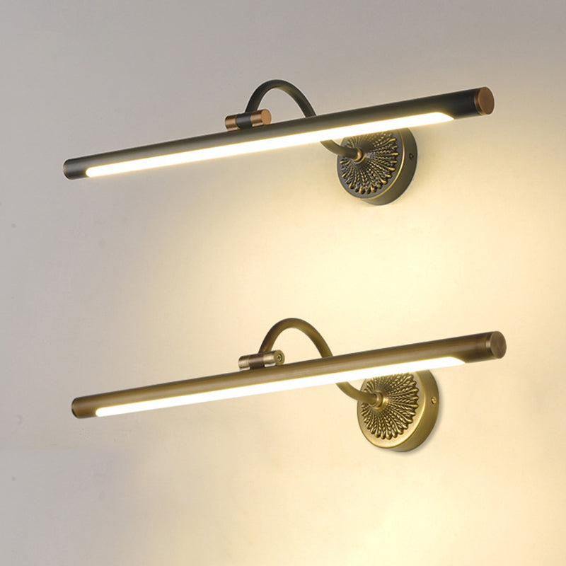 Luces de pared de tocador lineal Simplicidad vintage aplique de pared acrílica con astas para el baño