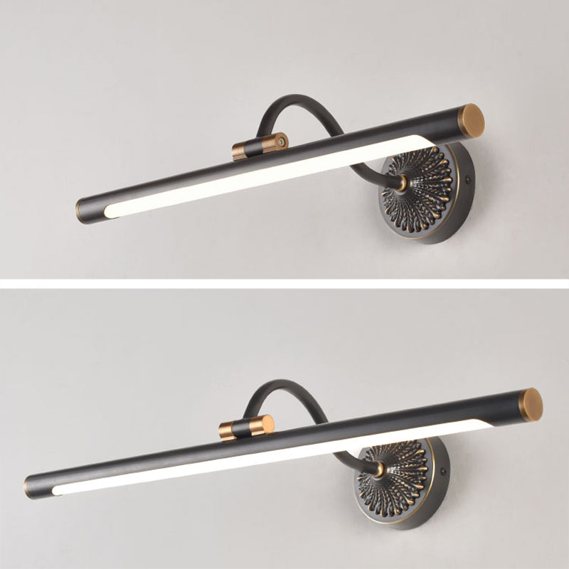 Luces de pared de tocador lineal Simplicidad vintage aplique de pared acrílica con astas para el baño