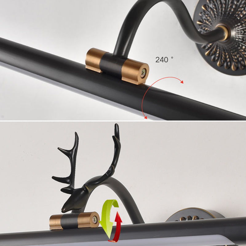 Luces de pared de tocador lineal Simplicidad vintage aplique de pared acrílica con astas para el baño