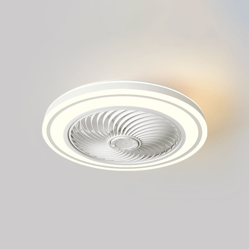 Télécommande Ventilateur de plafond Round Fabrication Macaron Metal LED Semi Flush Mount Mount Lampe For Bedroom