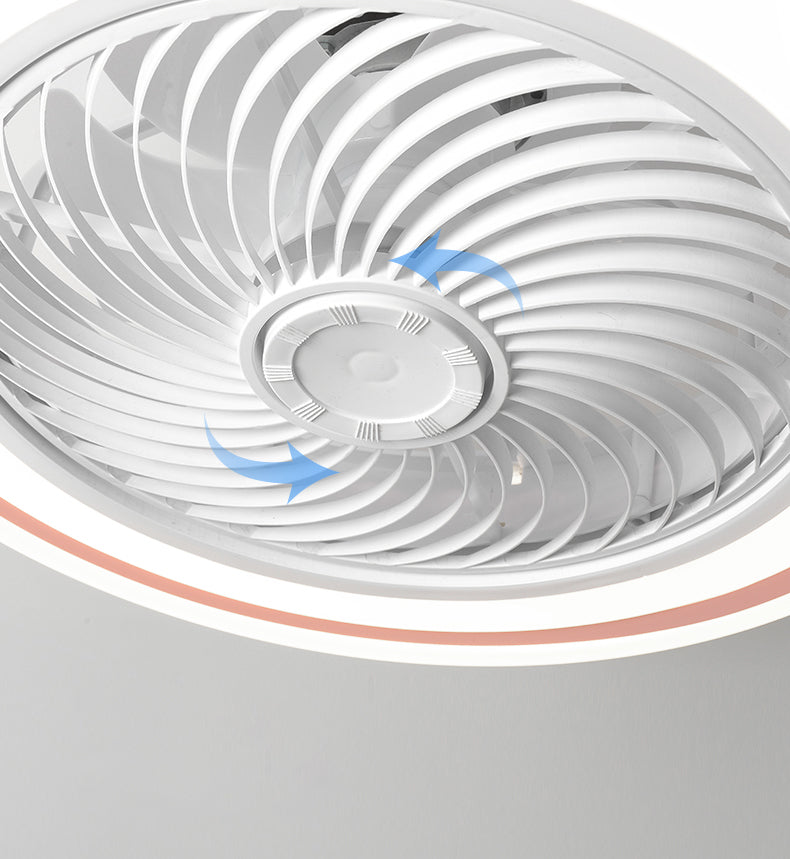 Télécommande Ventilateur de plafond Round Fabrication Macaron Metal LED Semi Flush Mount Mount Lampe For Bedroom