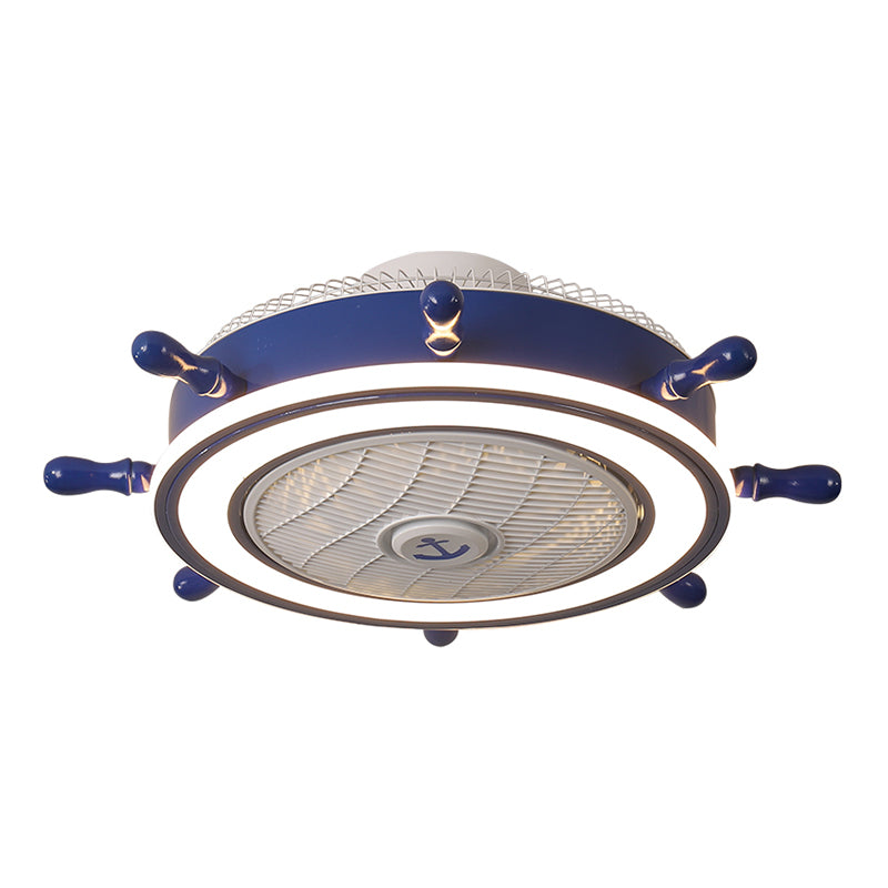 Luce del ventola blu navy LED Mediterranea LED ACRILICO SEMI FLUSH MONTURE LUCE DEL CAMERA PER RAGAZZA