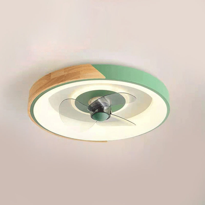 Farbblock-Spülen-Deckenlüfter Nordic Metall Schlafzimmer LED SEMI Flush Leuchte