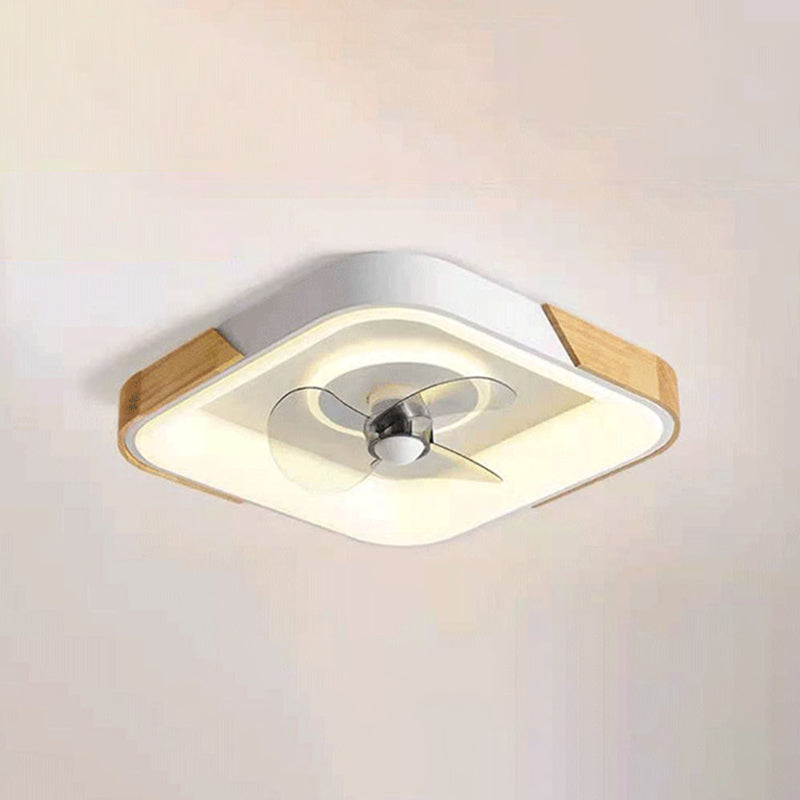 Farbblock-Spülen-Deckenlüfter Nordic Metall Schlafzimmer LED SEMI Flush Leuchte