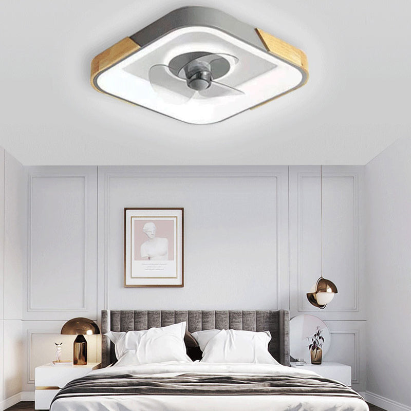 Farbblock-Spülen-Deckenlüfter Nordic Metall Schlafzimmer LED SEMI Flush Leuchte