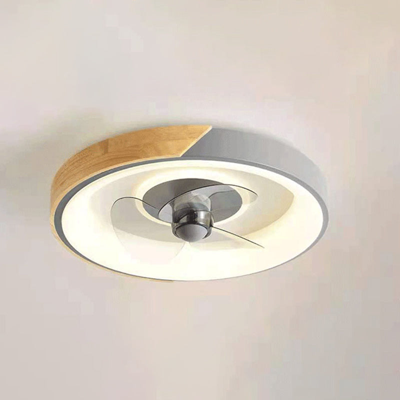 Farbblock-Spülen-Deckenlüfter Nordic Metall Schlafzimmer LED SEMI Flush Leuchte