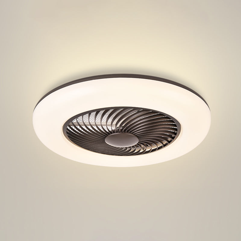 Lampada della ventola della camera da letto rotonda del telecomando a LED ACRILICO LED LED LED SEMIFICA