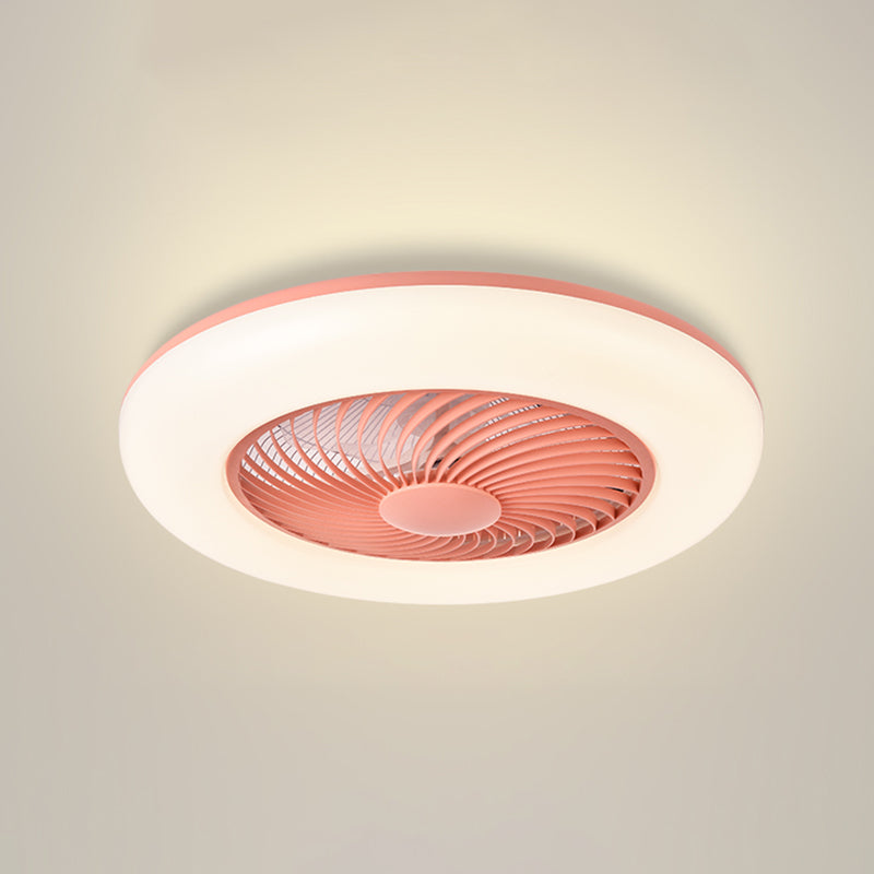 Lampada della ventola della camera da letto rotonda del telecomando a LED ACRILICO LED LED LED SEMIFICA