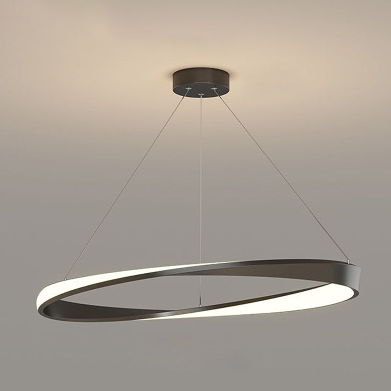Lampada a led lineare alla moda moderna Lampada sospesa in ferro battuto a sospensione da interno con ombra acrilica