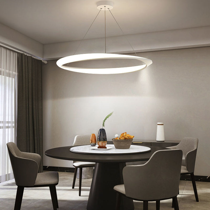 Lampada a led lineare alla moda moderna Lampada sospesa in ferro battuto a sospensione da interno con ombra acrilica