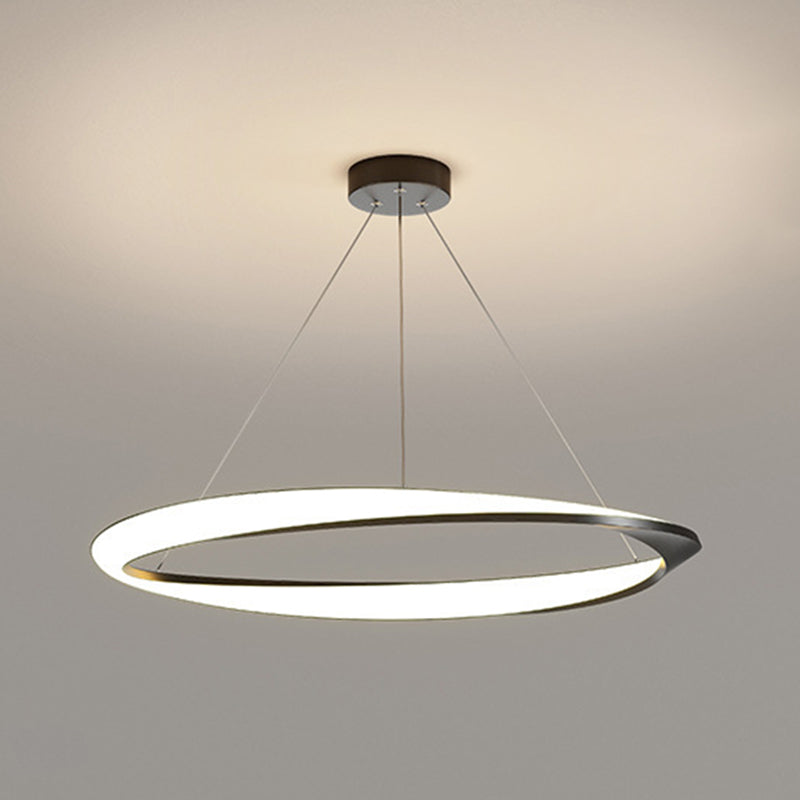 Lampada a led lineare alla moda moderna Lampada sospesa in ferro battuto a sospensione da interno con ombra acrilica