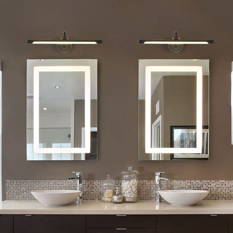 Luces de pared de tocador lineal Simplicidad vintage aplique de pared acrílica con astas para el baño