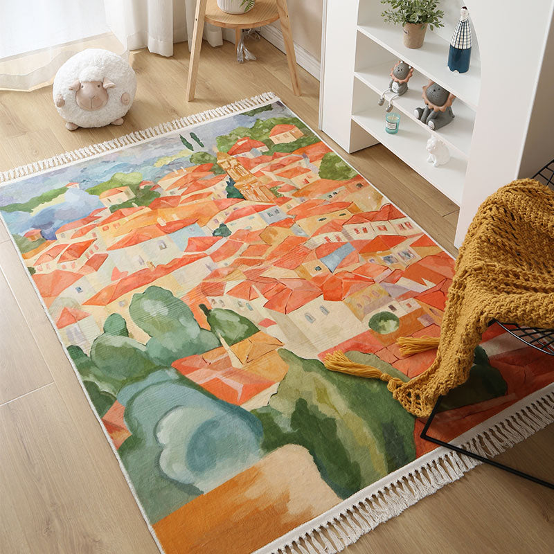 Boho-chic gebied tapijt polyester graffiti print binnen tapijt huisdiervriendelijk tapijt voor woonkamer