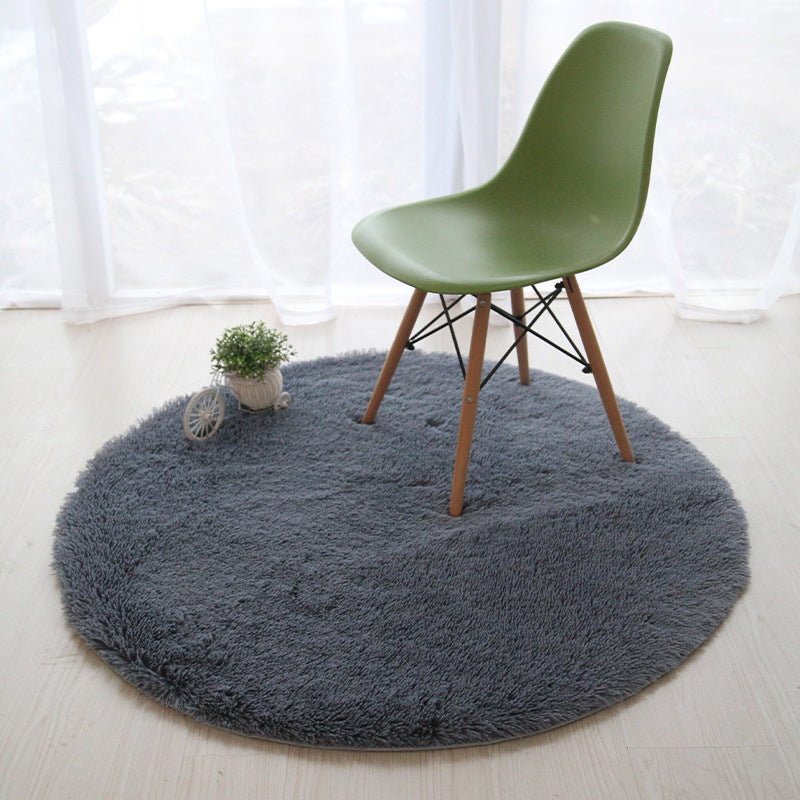 Tapis rond classique Polyster Tapis contemporain Rapis de shag d'intérieur résistant à la tache résistante pour décoration de la maison