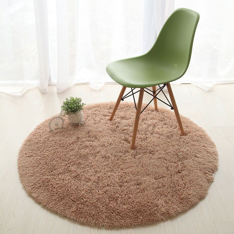 Tapis rond classique Polyster Tapis contemporain Rapis de shag d'intérieur résistant à la tache résistante pour décoration de la maison